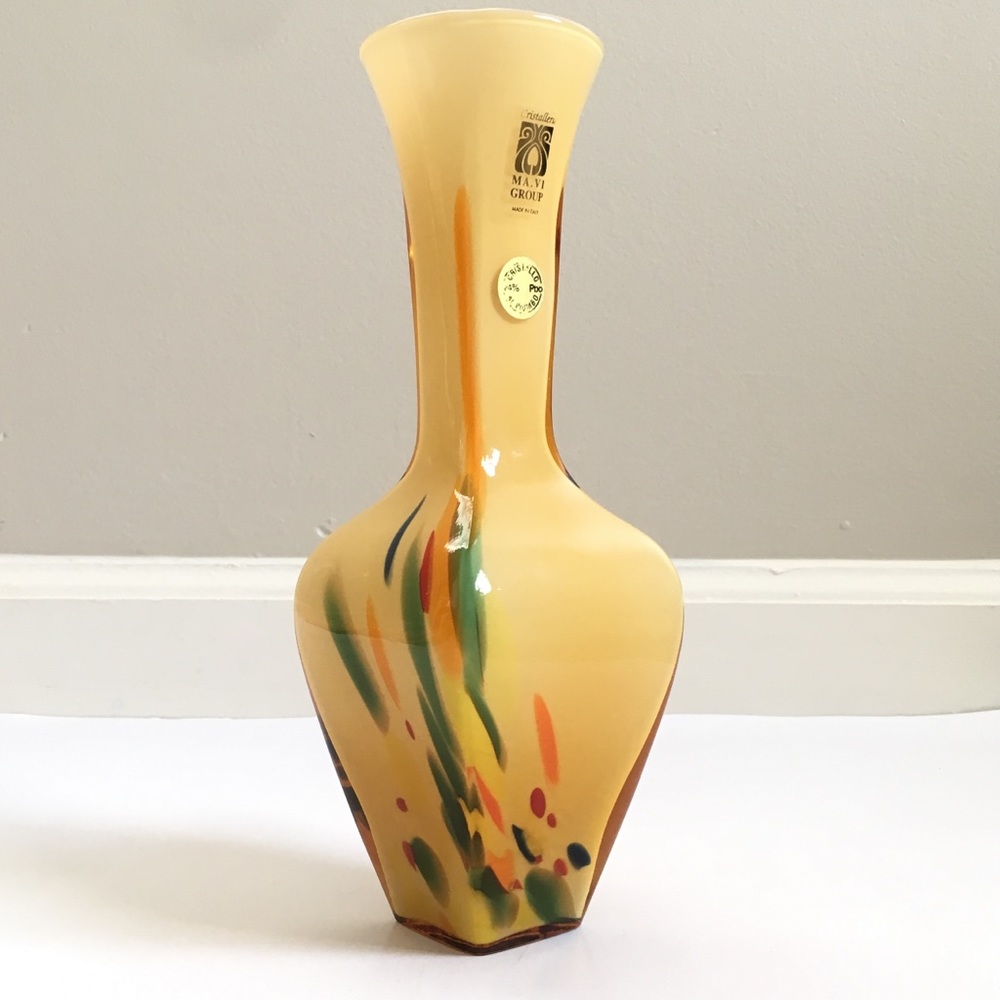 Cristallerie Italy Vase Italian Crafted Flower